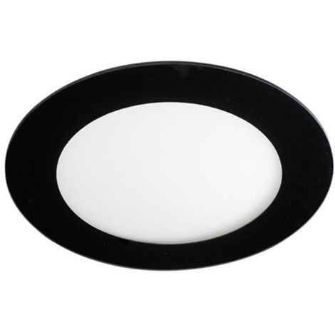 Plafón LED SMD "Novo Lux" (12W 4000K 970lm) IP20 fabricado en aluminio y cristal color negro