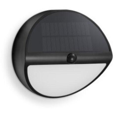 Plafón LED solar Aura redondo de 5 W negro – Elegante para exteriores – Century