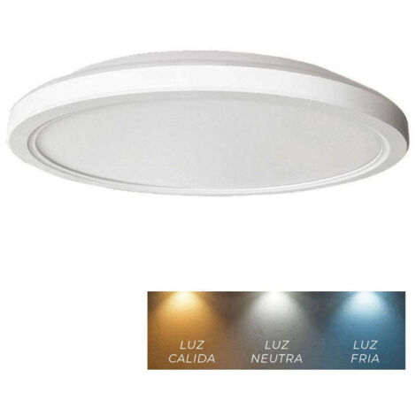 Plafón Led Superficie 40w con Botón Cambio de Tono 3000K-4000K-6500K
