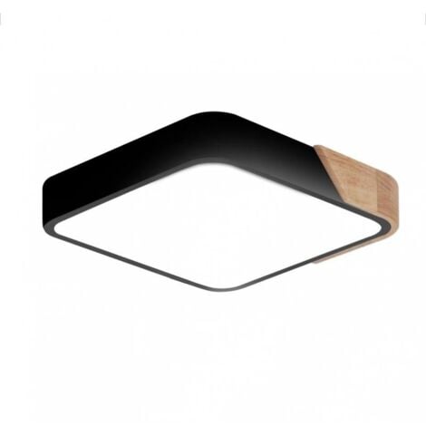 ILUMSTORE Plafon LED Wood Negro Square 24 W CCT con Mando