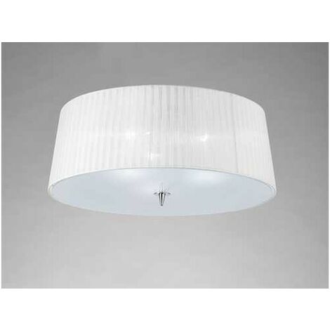 Plafon de pantalla con difusor para 3 Luces LOEWE cromo y blanco