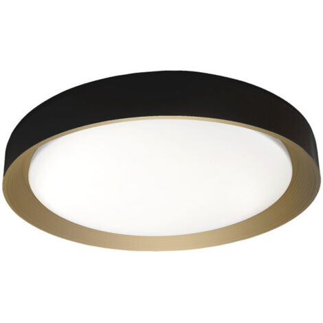 Plafón Lucy Negro/Oro LED 60W 3000-4200-6500K 5400lm (Ø50x50x7,5cm) con Mando