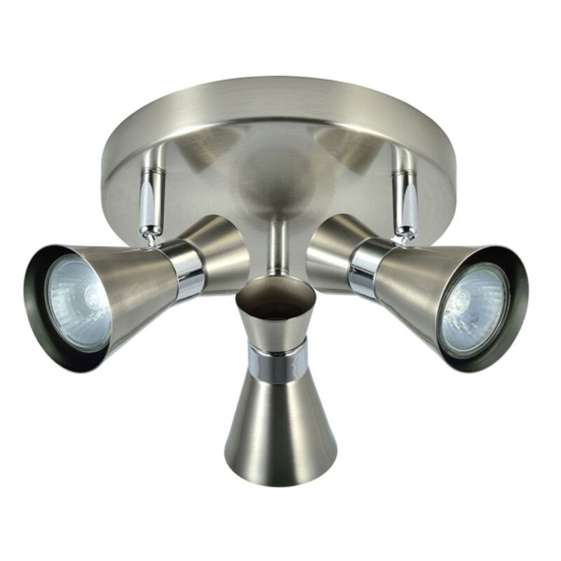 Akunadecor Eclairage Salle de Bain Plafond Maximo 3 Spots Nickel-Chrome