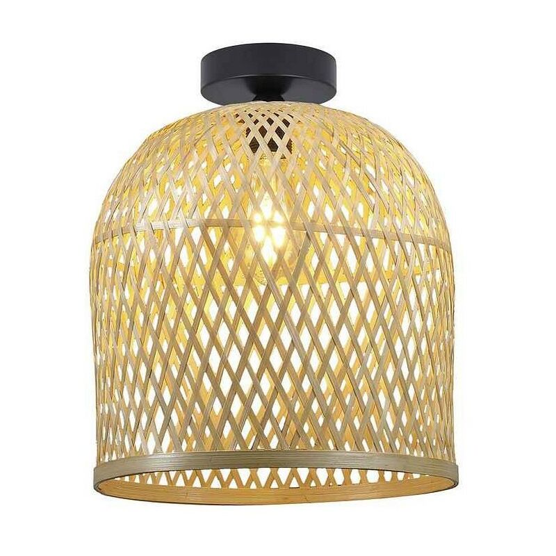 

Plafon modelo FLORIAN con pantalla rattan natural ALEMAR