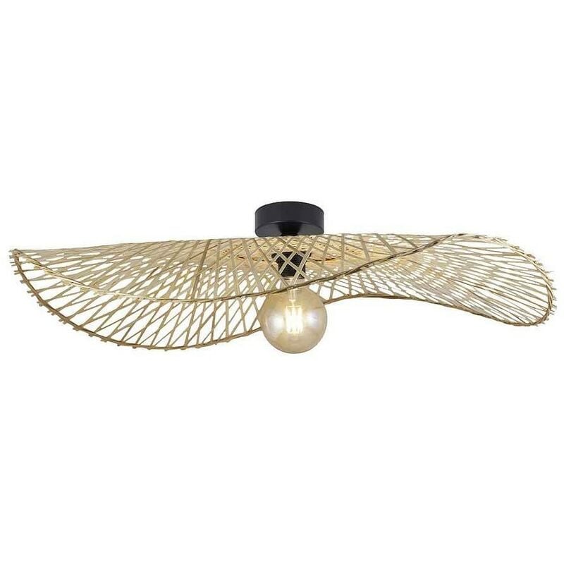 

Plafon modelo MARTINET con pantalla en rattan natural - Alemar
