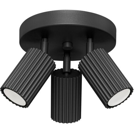 Plafón Moto negro, 3 luces