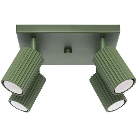 Plafón Moto verde, 4 luces