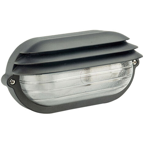 Plafón Palpebra IP54  Oval Negro