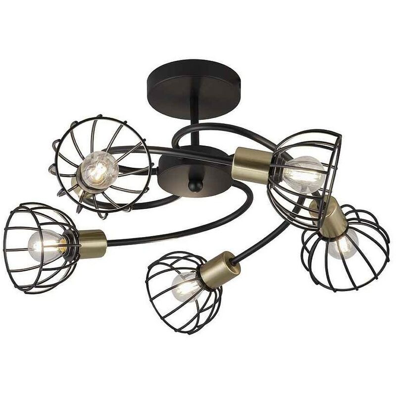 

Plafon para bombilla E14 modelo BERMEO negro mate AJP