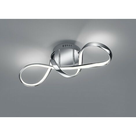 Plafón Perugia Diseño Arco Cromo Led Dimmer 4000k Trio Iluminación
