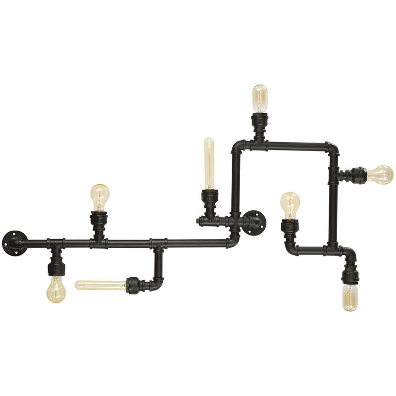 

Ideal Lux Plumber - Lámpara de pared / techo interior 8 luces Negro Mate, E27