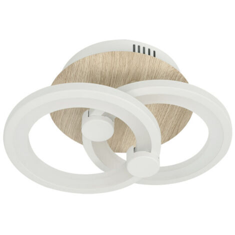 Plafon sydney 32w 3000-4000-6500k blanco/madera clara 14x 30x20cm 4160 lm remoto,regulable,memoria