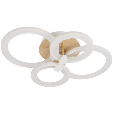 Plafón SYDNEY 76w 3000-4000-6500k blanco madera clara 13.5x55x41 cm 10260lm remoto regulable