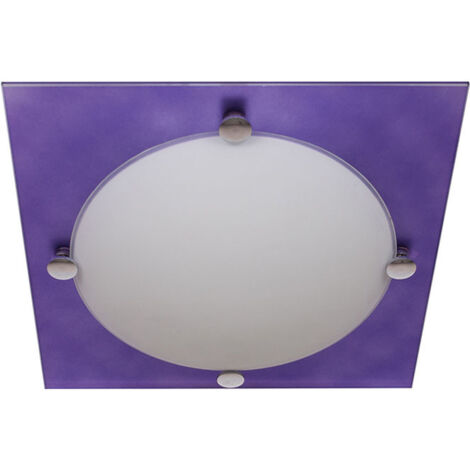 Plafón tauro cuadrado pequeño 1xe14 l.25xan.25xal.7cm berenjena/blanco