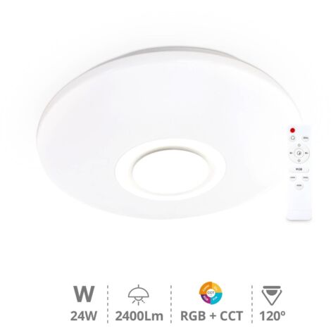 Plafón techo Paris con altavoz 24W RGB 3000-6500K regulable