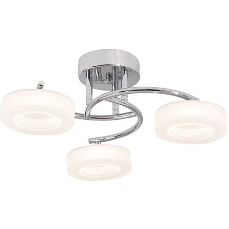 Plafón TOKIO 3x12W LED 4000K Al.17,5xD.45cm Cromo