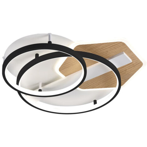 Plafon Trofa Negro/madera 120w 3000-4000-6000k 50d C/remoto