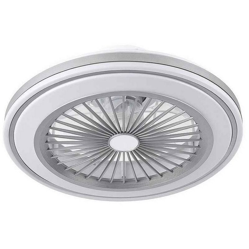 Plafon Ventilador modelo PRUGA plata, led integrado Gris - Fabrilamp