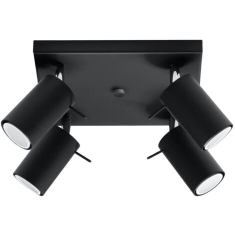 Plafón Vinivi negro, 4 luces
