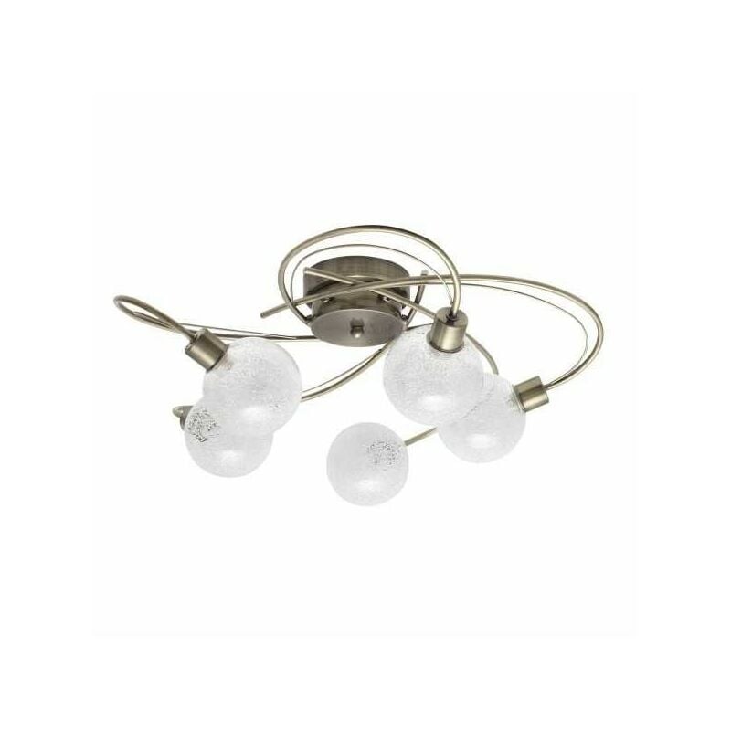 

Plafon cuero de 5 luces modelo VITA esfera transparente - Interlusa