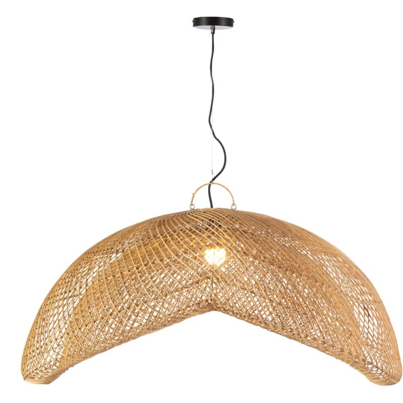 Plafonnier 110x90x55/200 Rotin Naturel