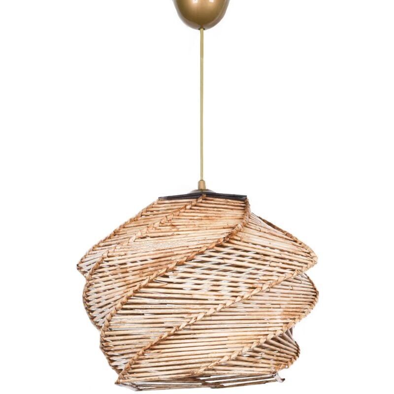 Plafonnier en bois, beige, collection Ness, 32x32x65, douille e 27 Max 45 - 60