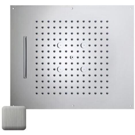 Plafond de douche 3 jets et flexible acier brossé Dream - BOSSINI H389300075