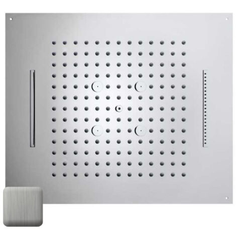 Plafond de douche 4 jets et flexible acier brossé Dream - BOSSINI H389280075
