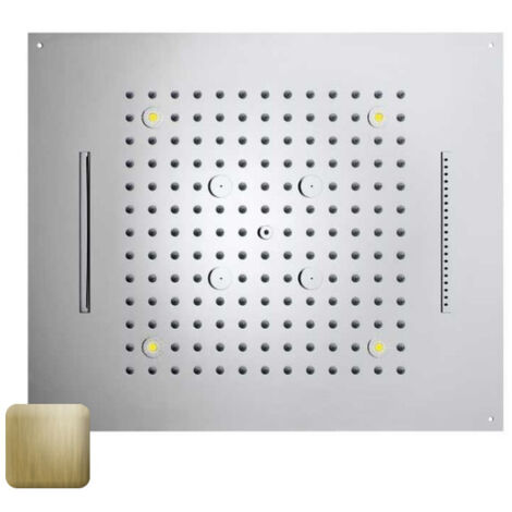 Plafond de douche 4 jets LED RGB chromothérapie or brossé Dream - BOSSINI H389080043