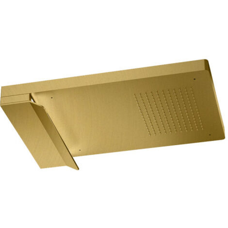 Plafond De Pluie 358X350 Chromotherapie 2 Fonctions Inox Or Brossé - CRISTINA ONDYNA PD33596I