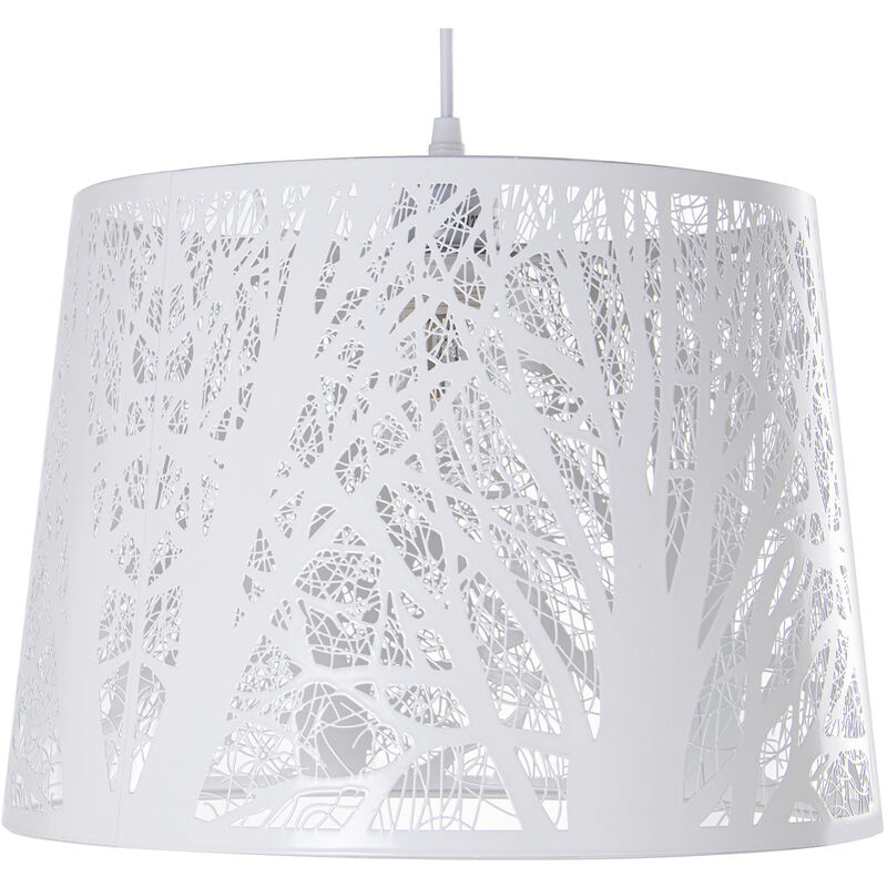 Plafonnier En Métal Blanc, 1Xe27, Max.60W Non Inclus °35X25 Cm, ​​​​Câble:85 Cm