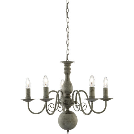 Plafond Lampe à suspendre Lampe en acier inoxydable Bougeoir Gris Éclairage variable