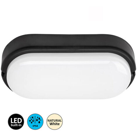 Plafond / lampe murale Hort LED en plastique 15W IP54 4000K L: 20 cm B: 5,5 cm H: 10 cm