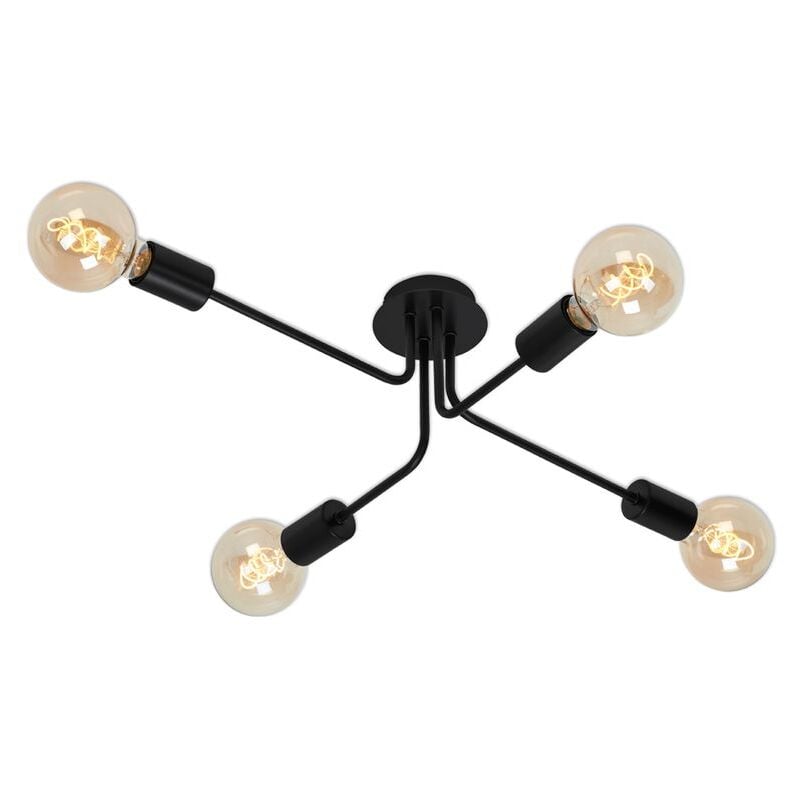 Plafonnier rétro Spot Briloner leuchten kuglo, 60 w, IP20, noir, métal, excl. 4x E27, 66 x 44,5 x 18,5 cm