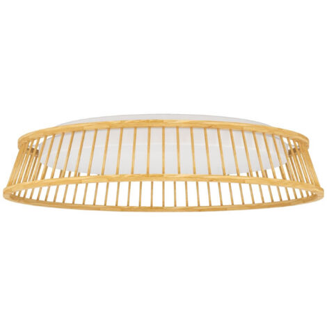 Plafond Luppineria Wood, en acier marron, LED blanc 20W 3000K Ø45 cm