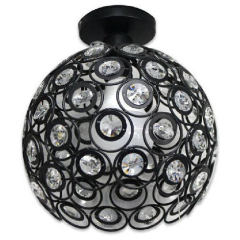 Plafond Lustre Suspension Plafonnier Sphères De Cristal Lampe E27 C23       Noir