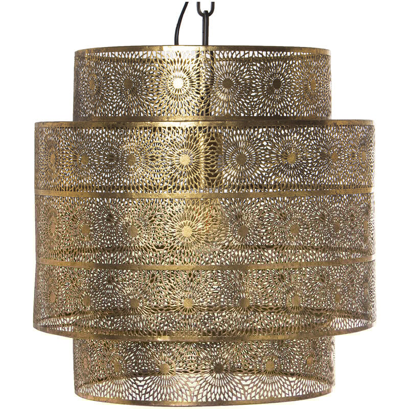 Plafonnier en Métal Doré, 1Xe27, Max.60W °39X39 Cm, Câble:95 Cm