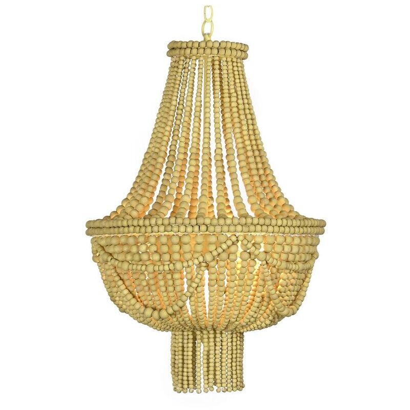 Plafonnier dkd homedecor métal brun jaune 40 w bois mdf (40 x 40 x 60 cm)