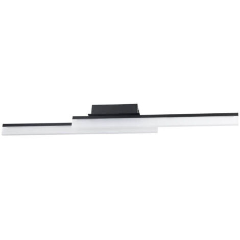 Plafond Palmital aluminium, acier LED noir 2x11w 3000K IP44 L: 88 cm B: 10cm H: 9cm