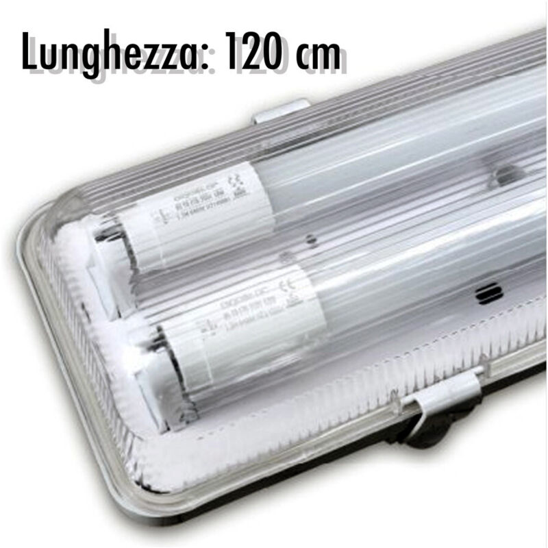 Plafonnier étanche Avec 2 Tubes Néon 120cm Pour Plafond Mural Ip65