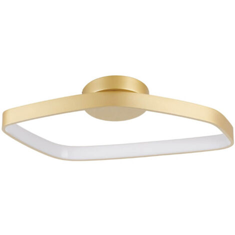 Plafond Vallerosa Aluminium, LED brossé en laiton en acier 25,2W 3000K L: 58 cm B: 33,5 cm H: 7,5 cm Dimmable