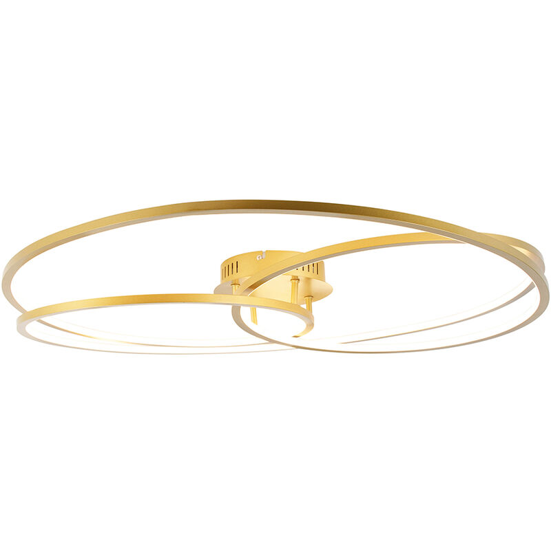 Qazqa Deckenleuchte Gold 78 Cm Inkl. Led 3 Stufen Dimmbar - Rowin