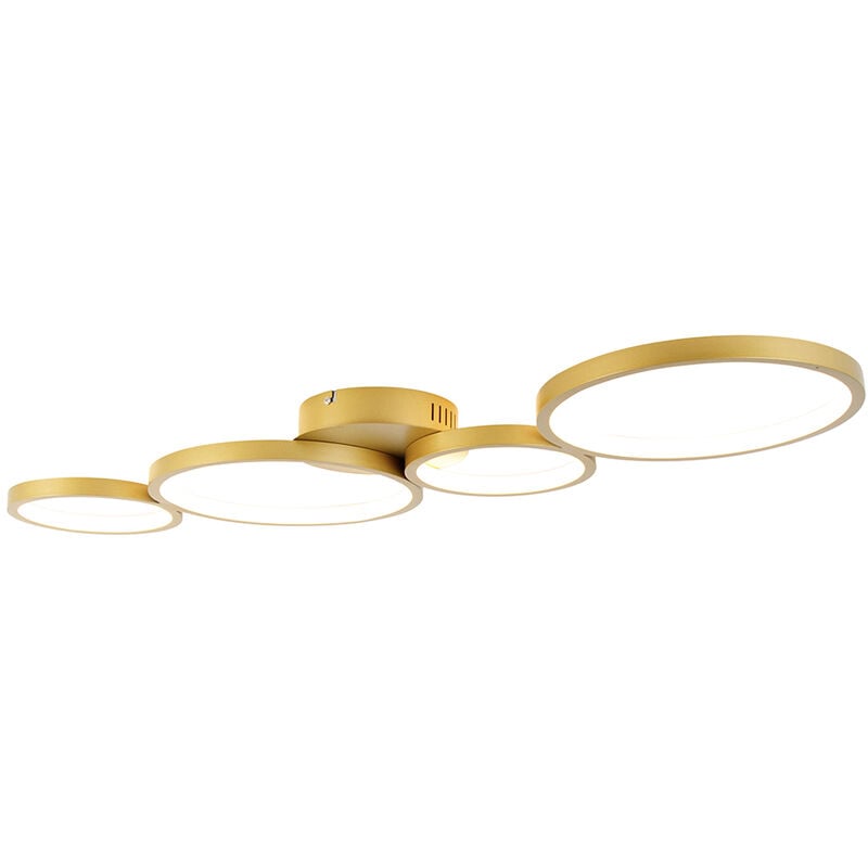 Deckenleuchte gold inkl. LED 3-stufig dimmbar 4-flammig - Lupolo