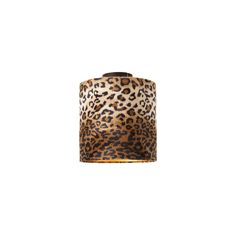 Ceiling Light Matte Black Shade Leopard Design 25 cm - Combi