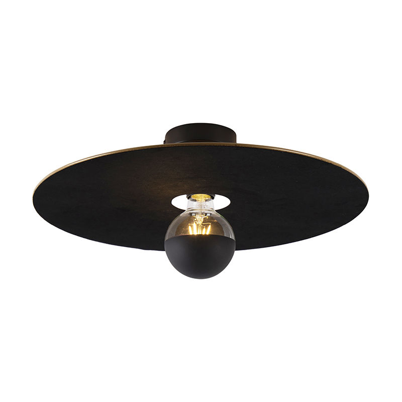 Ceiling lamp black flat shade black 45 cm - Combi