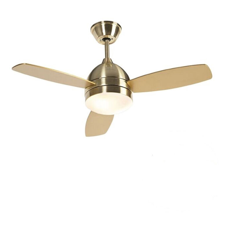 Qazqa - Ceiling fan brass with remote control - Rotar
