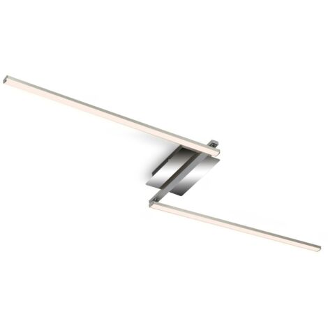Plafone LED a 2 luci orientabile alluminio cromato 3000K 12W metallo Briloner
