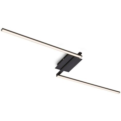 Plafone LED a 2 luci orientabile nero 3000K 12W metallo Briloner