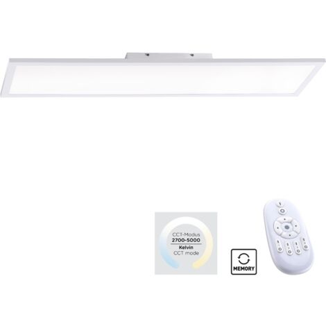 Plafoniera 100cm LED 26W bianca rettangolare con telecomando