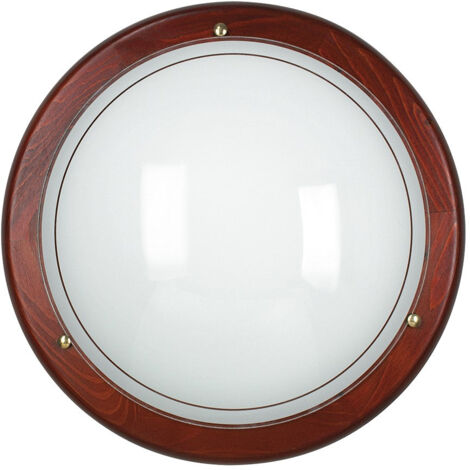 "Plafoniera 1010 in vetro con cornice in legno 40 cm."